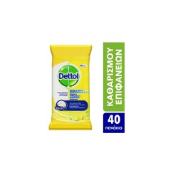 Dettol Antibacterial Wipe Cleaning Wipes with Lemon & Lime Aroma 40 pieces