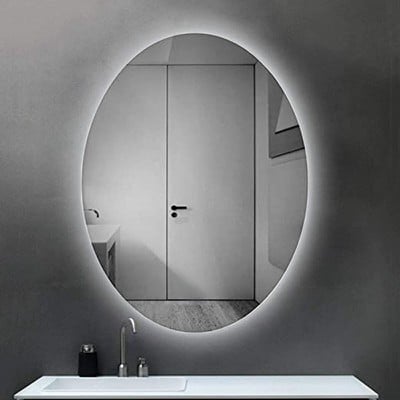Καθρέπτης μπάνιου τοίχου 60x80/60x90 οβάλ φωτιζόμε
