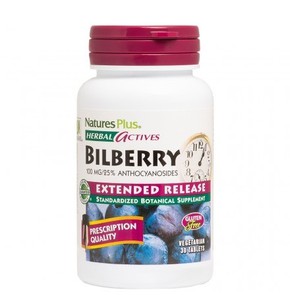Nature's Plus Actives Bilberry 100mg,  30Tabs