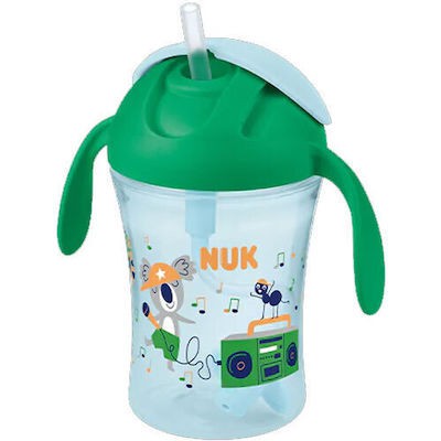 NUK Παιδικό Ποτηράκι Με Λαβές & Καλαμάκι "Motion Cup" Από Πλαστικό 230ml Για 8+ Μηνών
