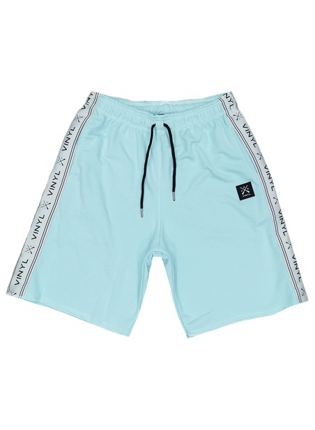 VINYL ART CLOTHING TEAL TAPED SIDE SHORTS