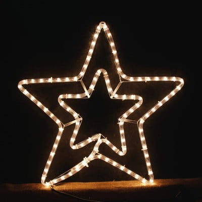 Christmas Double Star Outline 3M Warm White