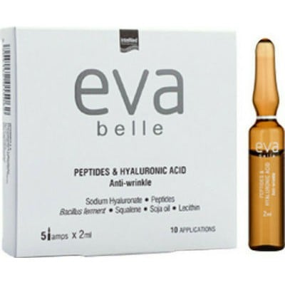 EVA  Belle Peptides & Hyaluronic Acid Anti-Wrinkle Αμπούλες Για Την Αντιμετώπιση Των Λεπτών Γραμμών & Ρυτίδων 5 amps x 2ml,