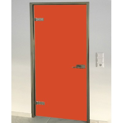 Γυάλινη πόρτα 10mm securit 80Χ210 πορτοκαλί με κάσ