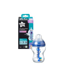 Tommee Tippee Bottle Boy Μπιμπερό Advanced Anti-Colic Μικρής Ροής με Σχέδιο για Αγόρι 0m+ για ένα Ανώδυνο Στάδιο Κολικών, 260ml
