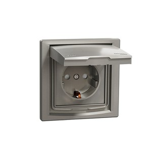 Asfora Safety Socket Outlet IP44 with Cap Bronze E