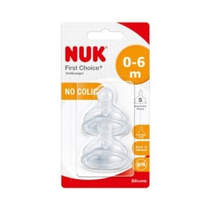 Nuk First Choice+ Silicone Teat 0-6 Months Small, 