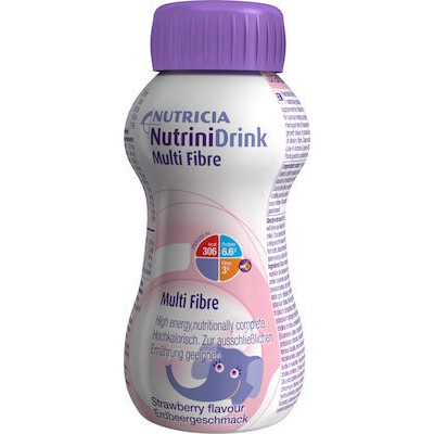 NUTRICIA Nutrini Drink Multi Fibre Θρεπτικό Συμπλήρωμα Διατροφής Φυτικών Ινών Για Παιδιά Άνω Του 1 Έτους - Φράουλα 200ml