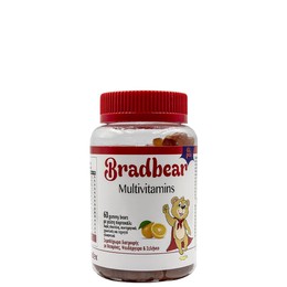 Bradex Bradbear Multivitamins Παιδικές Πολυβιταμίνες Με Γεύση Πορτοκάλι 60 Μασώμενες Ταμπλέτες