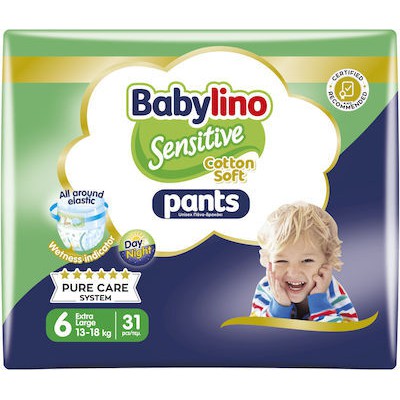 BABYLINO Pants Cotton Soft Nο6 13-18kg 31 Τεμάχια Economy Pack