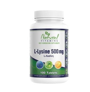 Natural Vitamins L-Lysine 500mg, 100 Tabs