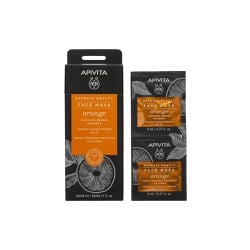 Apivita Express Beauty Face Mask Orange Μάσκα Προσώπου Με Πορτοκάλι Για Λάμψη 2x8ml