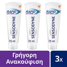Sensodyne PROMO PACK Rapid Action Οδοντόκρεμα 3Τμχ