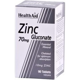 Health Aid Zinc Gluconate 70mg, 90 Tablets