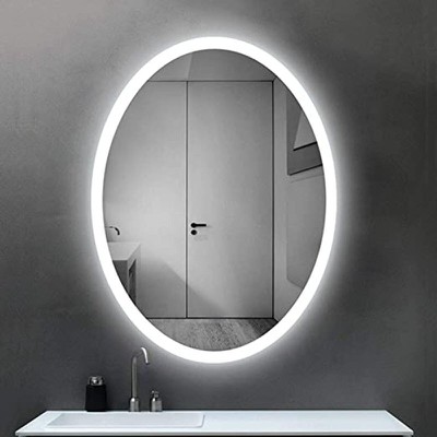 60x80/60x90 oval bath LED mirror with sandblasting