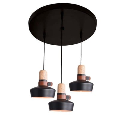 Pendant Light 3L Black Ματτ 3Xε27 Μαχ 40W