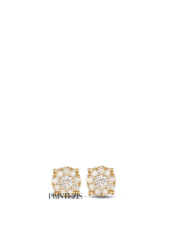 Σκουλαρίκια Χρυσά Κ18 με Διαμάντια