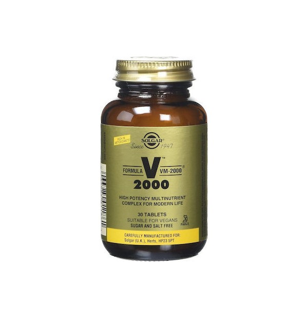 Solgar Formula VM-2000 Φόρμουλα Πολυβιταμίνης Για Ενέργεια & Τόνωση 30 Ταμπλέτες