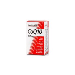 Health Aid Coenzyme Q10 120mg Συμπλήρωμα Διατροφής Απελευθέρωσης Ενέργειας Με Αντιοξειδωτικές Ιδιότητες 30 κάψουλες