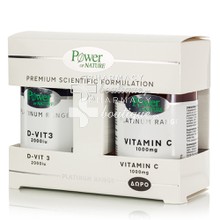 Power Health Σετ Platinum Vitamin D3 2000iu, 60 tabs & Δώρο Vitamin C 1000mg, 20tabs