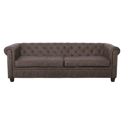 Kαναπές Τριθέσιος / Ύφασμα Antique Καφέ 219x82x80c
