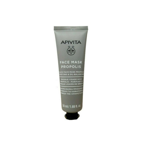 Apivita Face Mask Propolis Μαύρη Μάσκα Προσώπου με Πρόπολη για Καθαρισμό & Ρύθμιση της Λιπαρότητας, 50ml