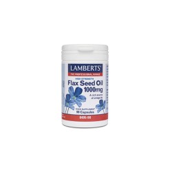 Lamberts Flax Seed Oil 1000mg Έλαιο Λιναρόσπορου Φυτική Πηγή Ωμέγα 3 Λιπαρών Οξέων 90 κάψουλες