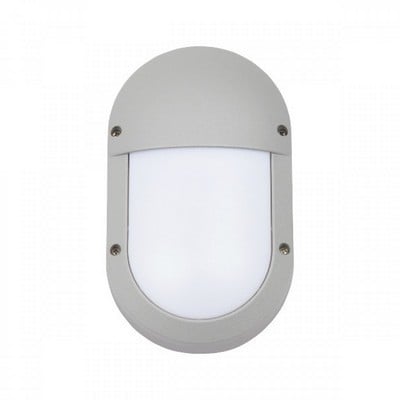 Wall Light E27 15W IP54 Oval Silver