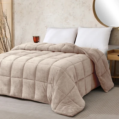 Κουβερτοπαπλωμα Μονο Shelby Beige (160x220)