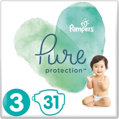 PAMPERS Βρεφικές Πάνες Pure No.3 6-10Kgr 31 Τεμάχια Value Pack