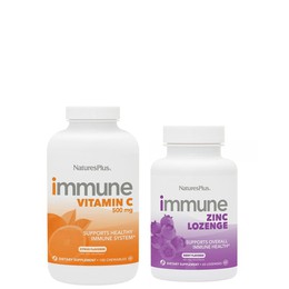 Nature's Plus Promo με Immune Vitamin C 500mg, 100chew.tabs & Immune Zinc, 60lozenges, 1σετ