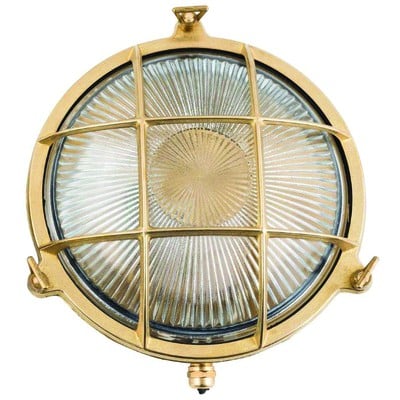 Brass Round Wall Light With Screws Φ21cm Ε27 Ip64