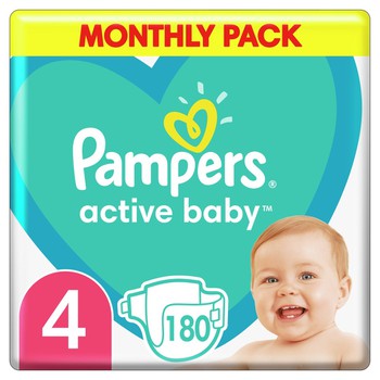 PAMPERS ACTIVE BABY MONTHLY PACK No.4   (180ΤΜΧ)