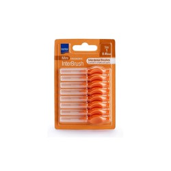 Intermed Mini Ergonomic Interbrush Interdental Brushes With Handle 0.45mm Orange Size 1 8 pieces