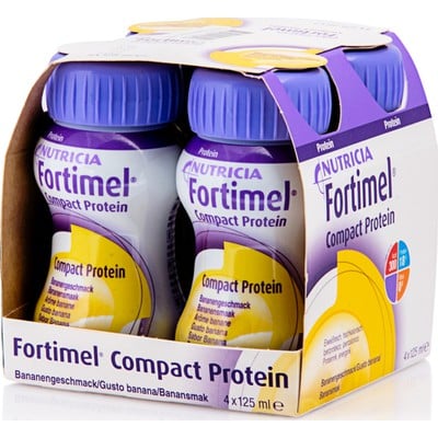 FORTIMEL Compact Protein Θρεπτικό Συμπλήρωμα Διατροφής Υψηλής Ενέργειας Με Γεύση Μπανάνα 4x125ml