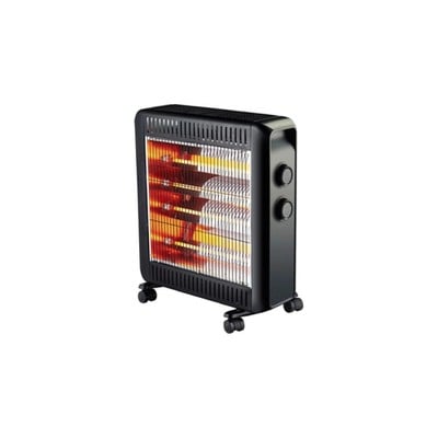 Quartz Heater 2200W Black 2 Grades With Thermostat