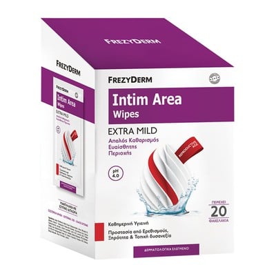 Frezyderm Intim Area Wipes Μαντηλάκια Καθαρισμού Ε