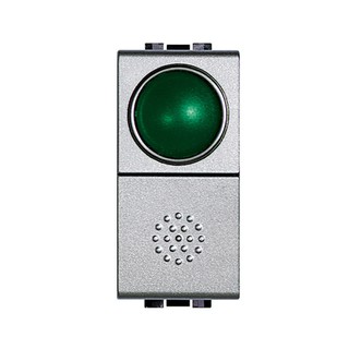Livinglight Push Button Green LED Aluminium NT4038