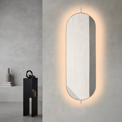 Καθρέπτης σαλονιού μεταλλικός ολόσωμος με led, 50x