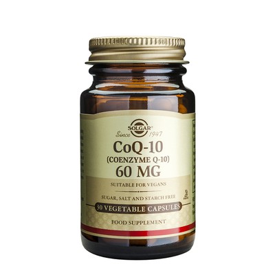 SOLGAR Coenzyme Q10 60mg Συμπλήρωμα Διατροφής Για Ενίσχυση Ενέργειας, Ενδυνάμωση Καρδιαγγειακού & Ανοσοποιητικού Συστήματος - Αντιγηραντική Δράση, 30 Κάψουλες
