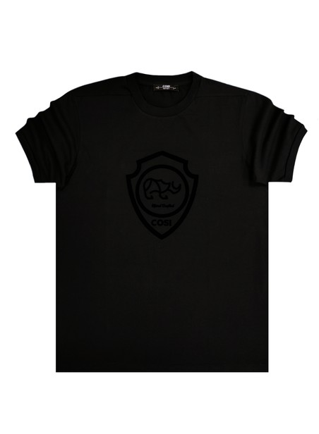 Cosi jeans black team textured logo t-shirt