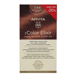 APIVITA Βαφή μαλλιών color elixir N7.44 ξανθό έντο
