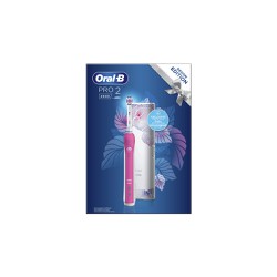 Oral-B Επαναφορτιζόμενη Ηλεκτρική Οδοντόβουρτσα Pro 2 2500 Pink Design Edition & Θήκη Ταξιδίου 1 τεμάχιο