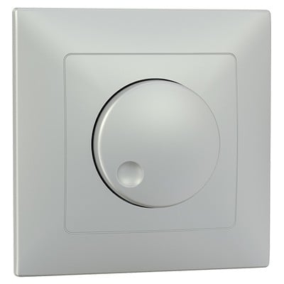 Recessed Dimmer Front Plate In Silver Color