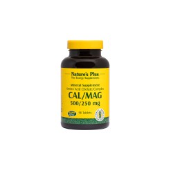 Natures Plus Calcium 500mg & Magnesium 250mg Dietary Supplement For Good Bone & Tooth Health 90 tablets