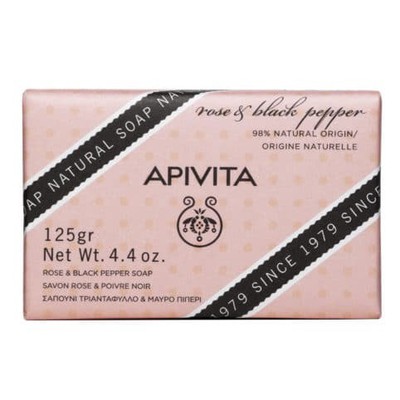 Apivita Natural Soap Σαπούνι με Τριαντάφυλλο & Μαύ