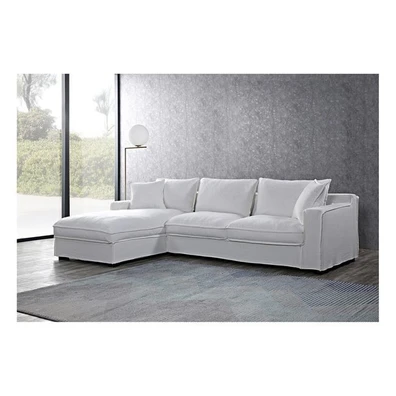 Left Facing Corner Sofa/ Fabric Ecru 283x173x94 H.