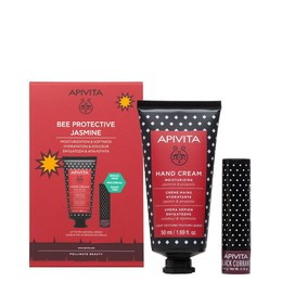 Apivita Bee Protective Jasmine Moisturizing Hand Cream 50ml & Lip Care Black Currant 4.4gr