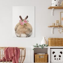 Cute bunny with flowers tail white