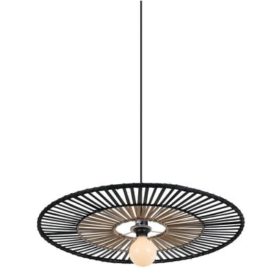 Pendant Light D40 Black-Bamboo 1Xε27 Μαχ 40W